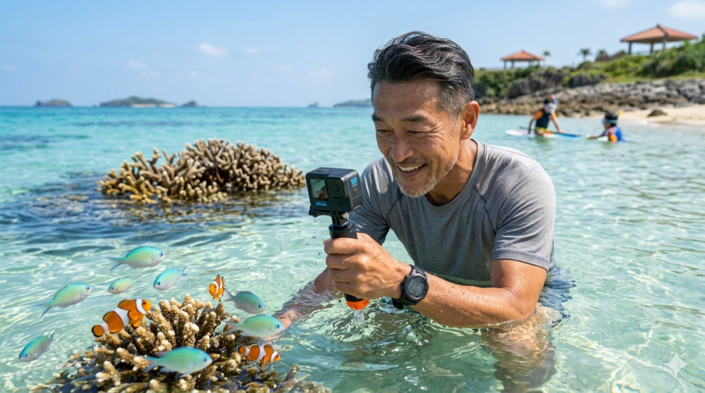 GoProで撮影を楽しむ男性のイメージ
