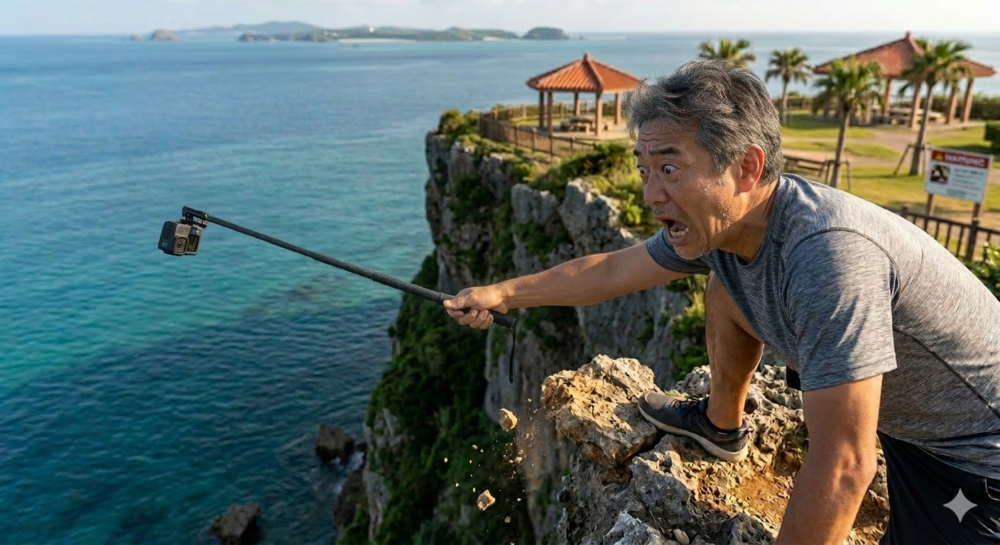 GoPro撮影をする男性