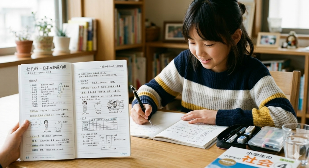 勉強する女の子